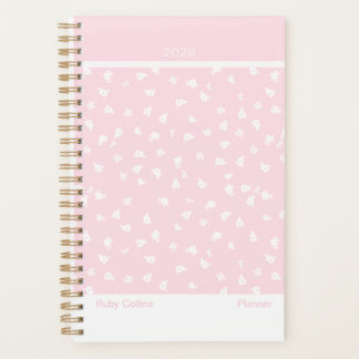 Pale Pink Feminine Minimalist Floral Planner プランナー手帳
