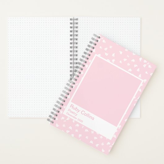Pale Pink Floral Aesthetic Notebook ノートブック (内側)