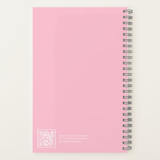 Pale Pink Floral Aesthetic Notebook ノートブック (裏面)