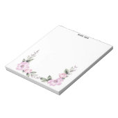 Pale Pink Floral Bottom Border ノートパッド (回転)