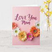 Pale Pink Floral Pattern Card カード (黄色い花)
