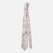 Pale pink flowers neck tie ネクタイ (正面)