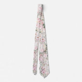 Pale pink flowers neck tie ネクタイ (裏面)
