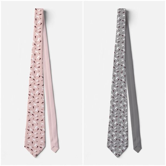 Pale Pink Geo Star & Triangle Pattern Tie ネクタイ