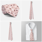 Pale Pink Geo Star & Triangle Pattern Tie ネクタイ