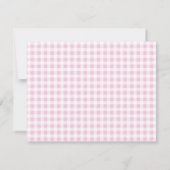 Pale Pink Gingham Check Personal Stationery Card サンキューカード (裏面)