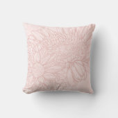 Pale Pink Grunge with Name and Chrysanthemums クッション (正面)