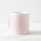 Pale Pink Grunge with Name and Chrysanthemums コーヒーマグカップ (正面左)