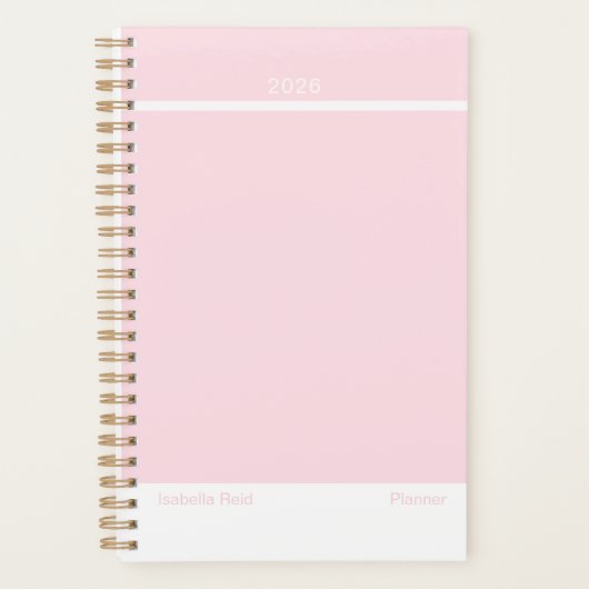 Pale Pink Minimalist Planner プランナー手帳 (正面)