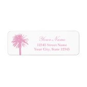 Pale pink palm tree logo address labels ラベル (正面)