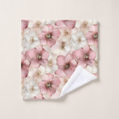 Pale Pink Petals Towel Chic Custom Name Bathroom バスタオルセット (ウォッシュタオル)
