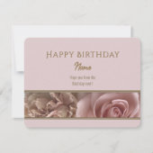 Pale Pink Rose Happy Birthday Greeting Card (正面)