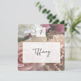 Pale Pink Rose Place Setting Card ノートカード