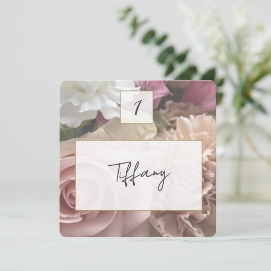 Pale Pink Rose Place Setting Card ノートカード
