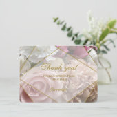 Pale Pink Rose Thank You Card サンキューカード (スタンド正面)