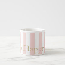 Pale Pink Striped Espresso Mug