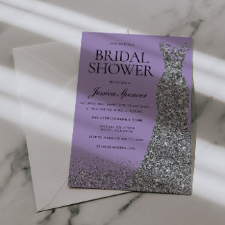 Pale Purple Elegance Bridal Shower 招待状