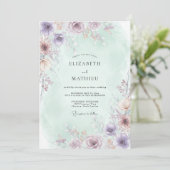 Pale Purple Ethereal Bloom Wedding 招待状 (スタンド正面)