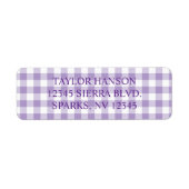 Pale Purple Farmhouse Gingham Plaid ラベル (正面)