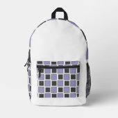 Pale Purple & Grey Modern Geometric Backpack  プリントバックパック (正面)
