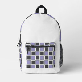 Pale Purple & Grey Modern Geometric Backpack  プリントバックパック