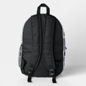 Pale Purple & Grey Modern Geometric Backpack  プリントバックパック (裏面)