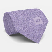 Pale Purple Lavender Embossed Scroll Texture ネクタイ (ロール)