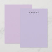 Pale Purple Professional Unique Classical Own Name ノートカード (正面/裏面)