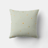 Pale Sage Japanese Narcissus Floral Pattern クッション (裏面)