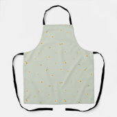 Pale Sage Japanese Narcissus Floral Pattern Apron エプロン (正面)