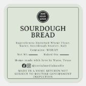 Pale Sage Sourdough Ingredient Cottage Sticker スクエアシール (正面)