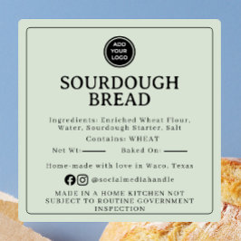 Pale Sage Sourdough Ingredient Cottage Sticker スクエアシール