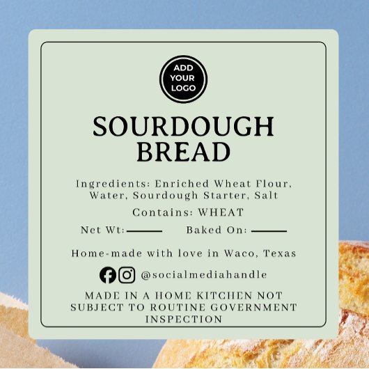 Pale Sage Sourdough Ingredient Cottage Sticker スクエアシール