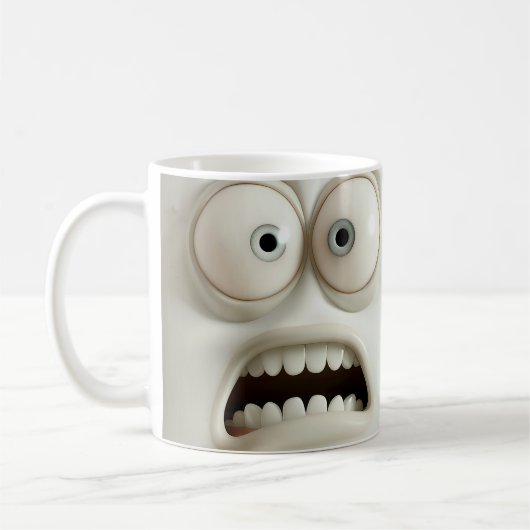 Pale Sarcastic Face 3D Mug Wrap コーヒーマグカップ (左)