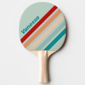 Pale Seaglass Angled Striping with Name 卓球ラケット (裏面)