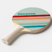 Pale Seaglass Angled Striping with Name 卓球ラケット (正面アングル)