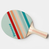 Pale Seaglass Angled Striping with Name 卓球ラケット (横)