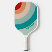 Pale Seaglass Circle Stripe with Name ピックルボールラケット (裏面)