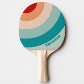 Pale Seaglass Circle Stripe with Name 卓球ラケット (裏面)