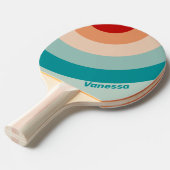 Pale Seaglass Circle Stripe with Name 卓球ラケット (正面アングル)