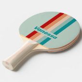 Pale Seaglass Pin Striped with Name 卓球ラケット (正面アングル)