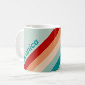 Pale Seaglass Stripes with Name コーヒーマグカップ (正面左)