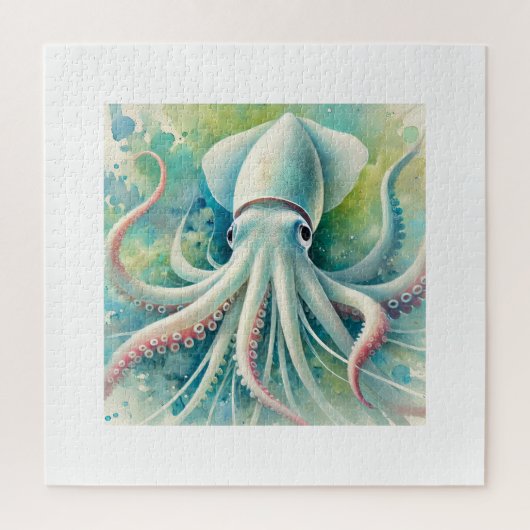 Pale Squid 081024AREF151 - Watercolor ジグソーパズル (縦)