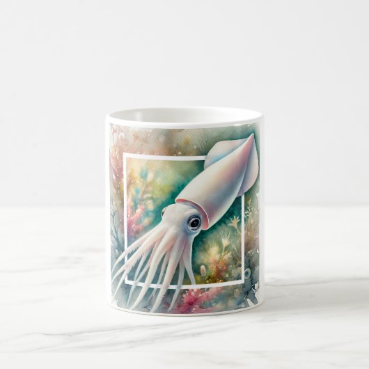 Pale Squid 310724AREF105 - Watercolor コーヒーマグカップ (中央)