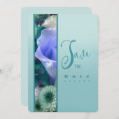 Pale Teal Rose Birthday Party Invitation 招待状 (正面/裏面)