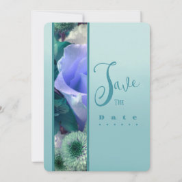 Pale Teal Rose Birthday Party Invitation 招待状