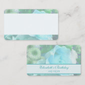 Pale Teal Rose Place Card プレイスカード (正面/裏面)