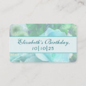 Pale Teal Rose Place Card プレイスカード (裏面)