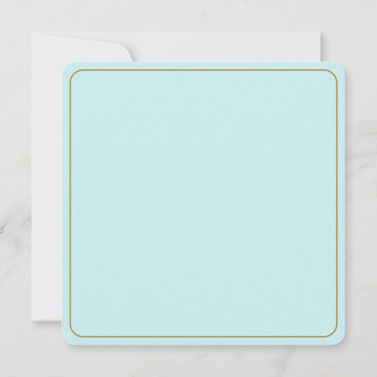 Pale Teal Rose Place Setting Card ノートカード (裏面)