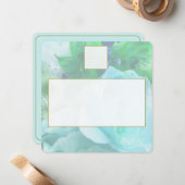 Pale Teal Rose Place Setting Card ノートカード (正面/裏面インサイチュ)
